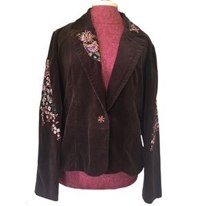 Too She She Brown Embroidered Jacket, EUC